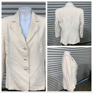 Talbots long sleeve button up blazer cream